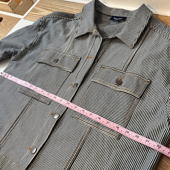 NWOT splendid denim striped jacket - Picture 9 of 10